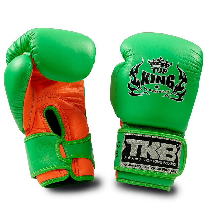 Guantes de boxeo Top King Neon Green / Orange "Double Lock"