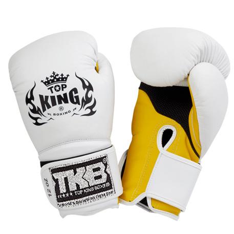 Guantes de boxeo Top King "Super Air" blancos / amarillos