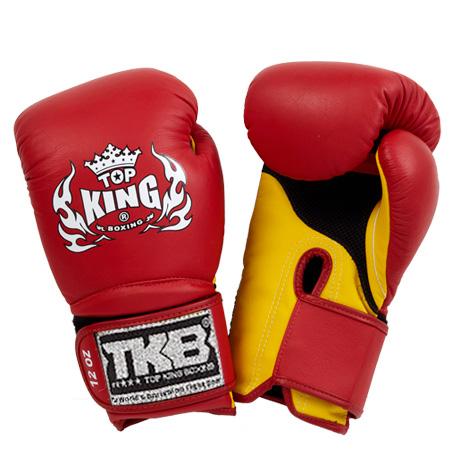 Guantes de boxeo Top King rojos / amarillos "Super Air"